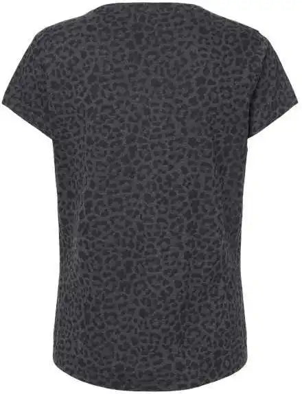 Lat 3516 Women’s Fine Jersey Tee Black Leopard