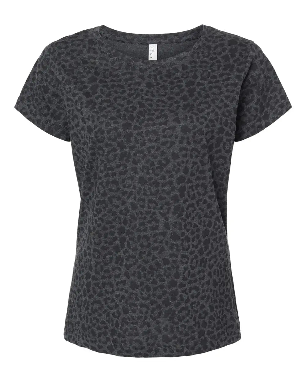 Lat 3516 Women’s Fine Jersey Tee - Black Leopard - Xs