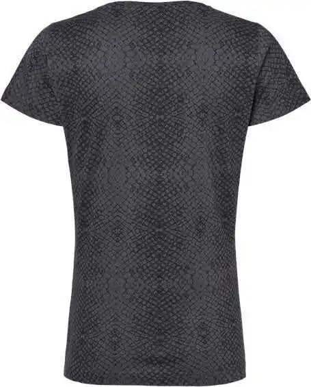 Lat 3516 Women’s Fine Jersey Tee - Black Reptile