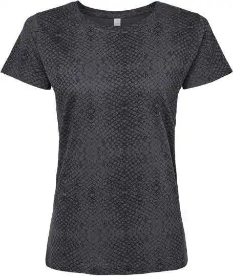 Lat 3516 Women’s Fine Jersey Tee - Black Reptile