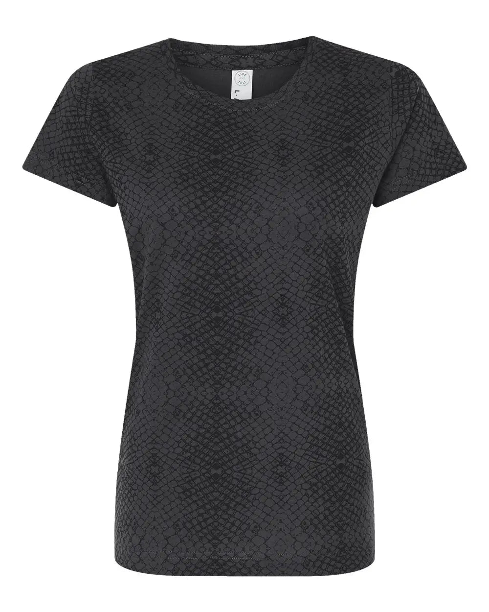 Lat 3516 Women’s Fine Jersey Tee - Black Reptile