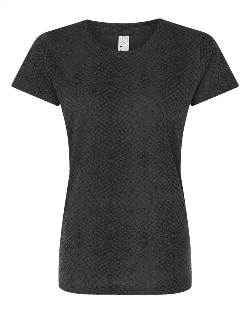 Lat 3516 Women’s Fine Jersey Tee - Black Reptile - Xs