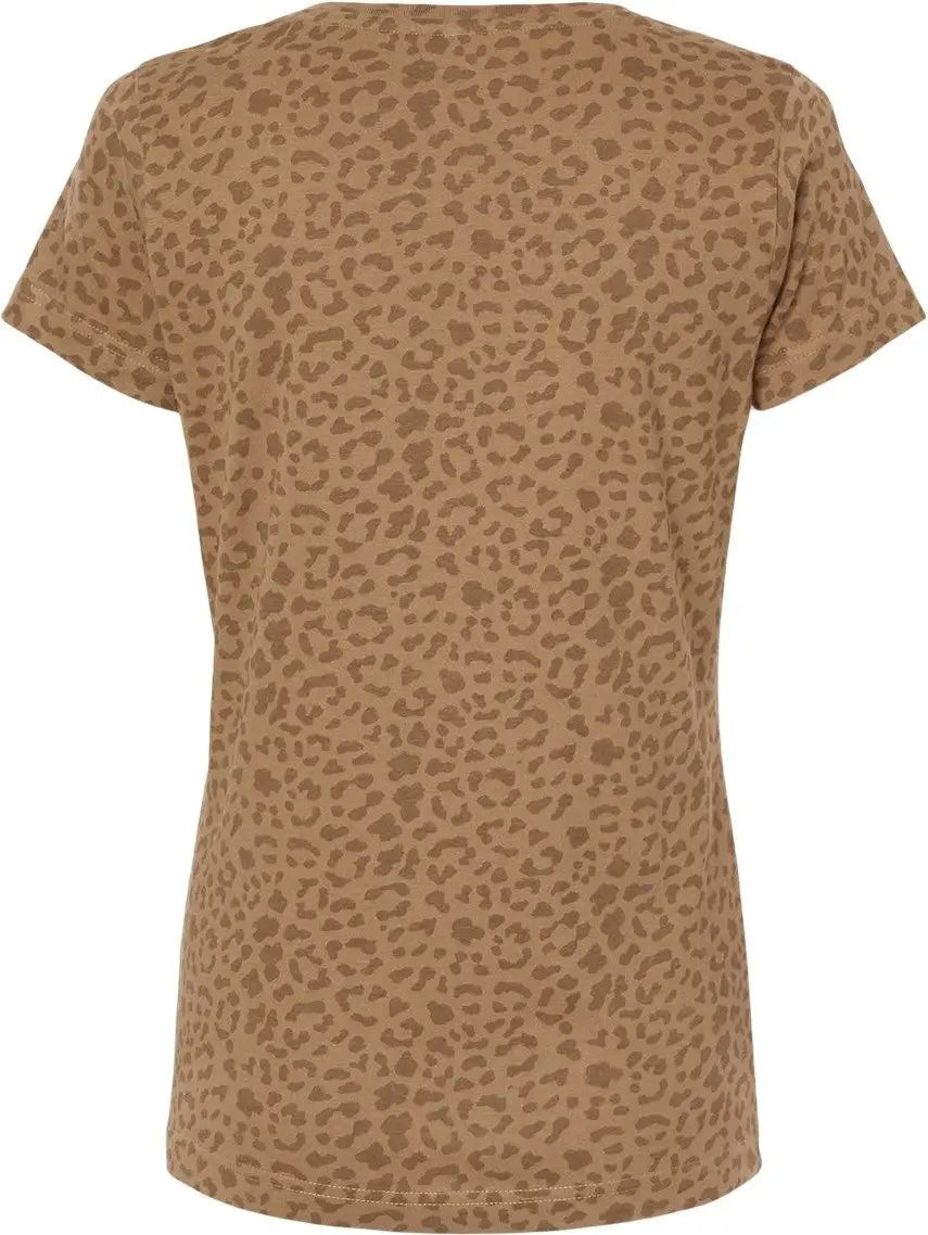 Lat 3516 Women’s Fine Jersey Tee - Brown Leopard