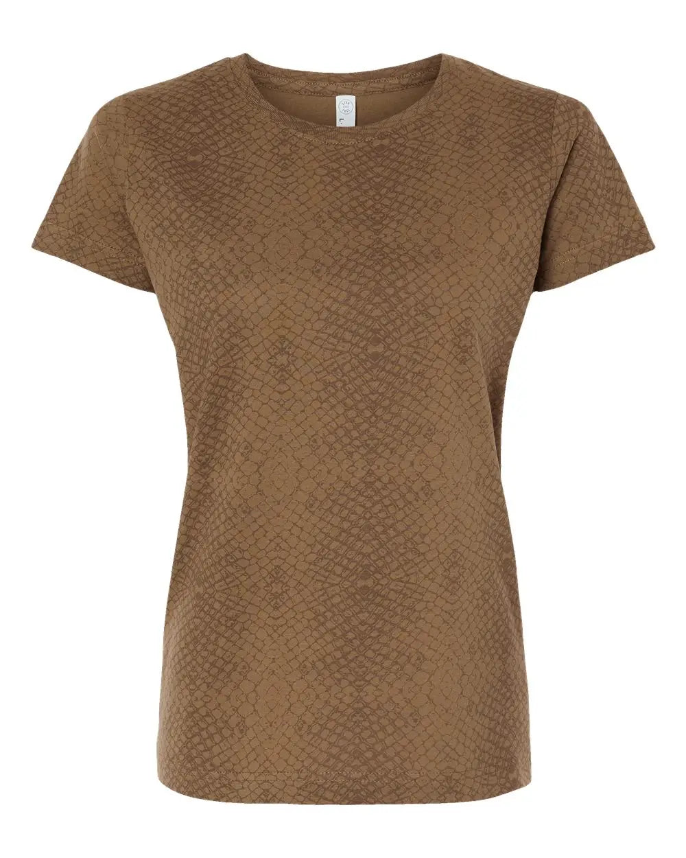 Lat 3516 Women’s Fine Jersey Tee - Brown Reptile - Xs