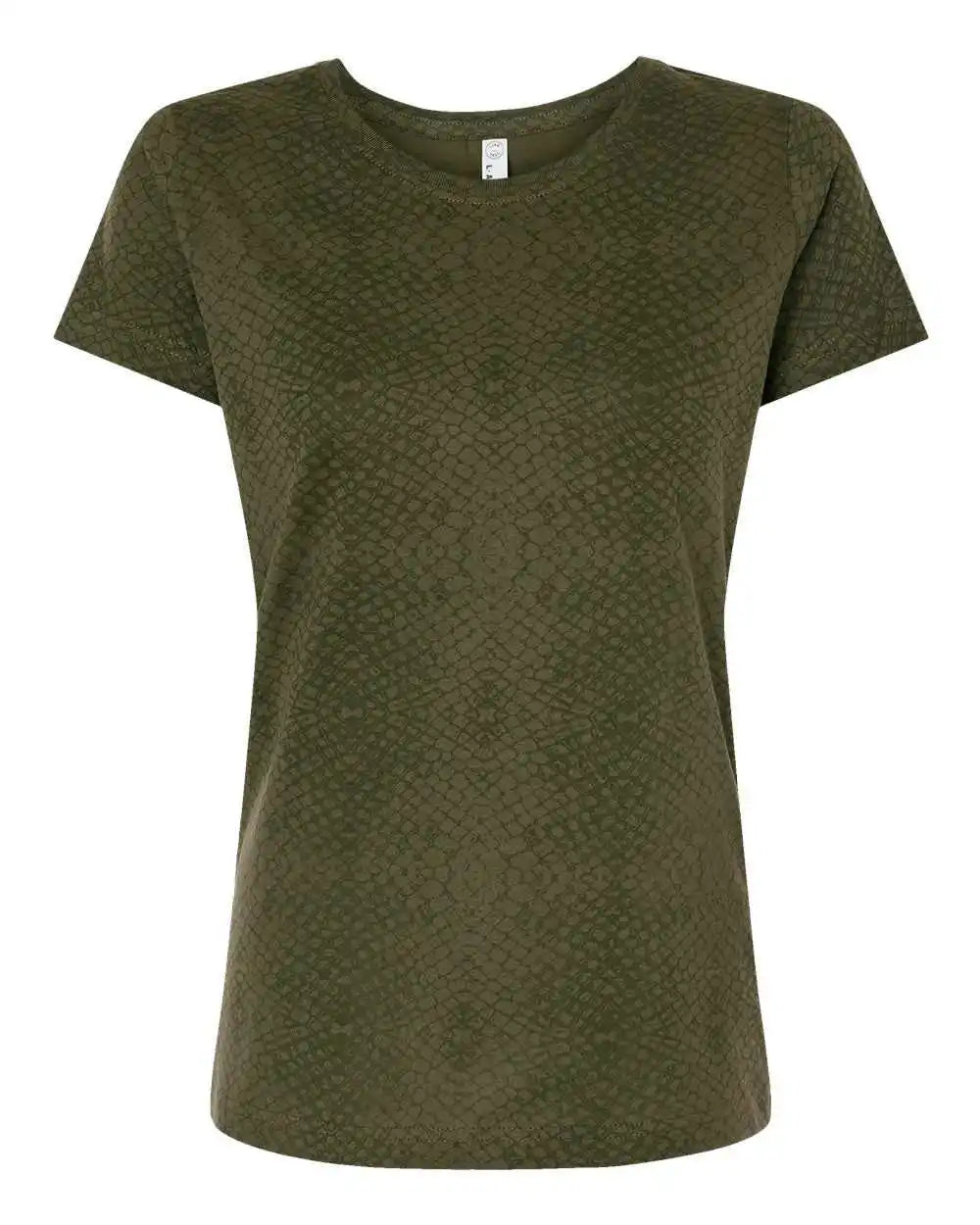 Lat 3516 Women’s Fine Jersey Tee - Green Reptile