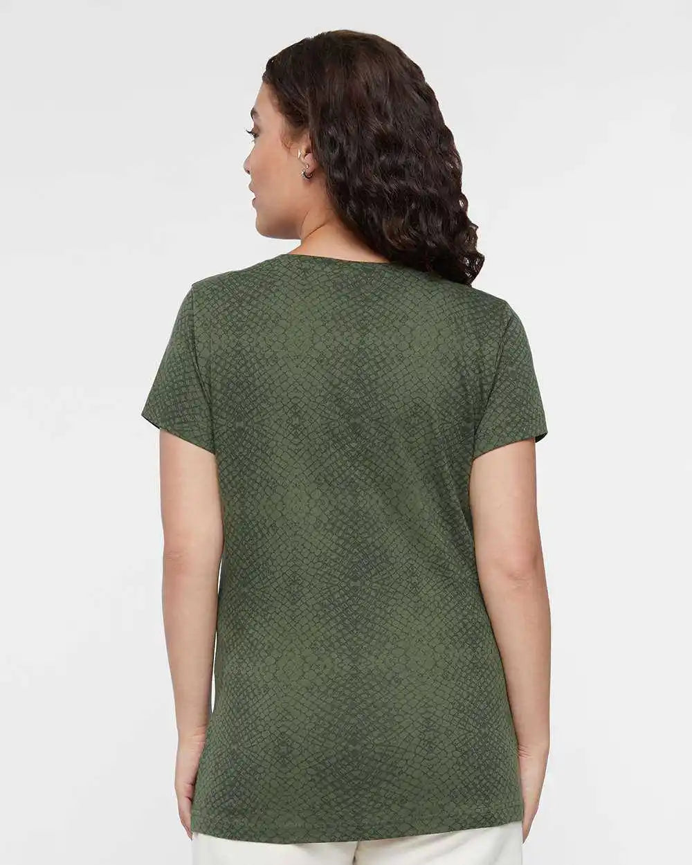 Lat 3516 Women’s Fine Jersey Tee - Green Reptile