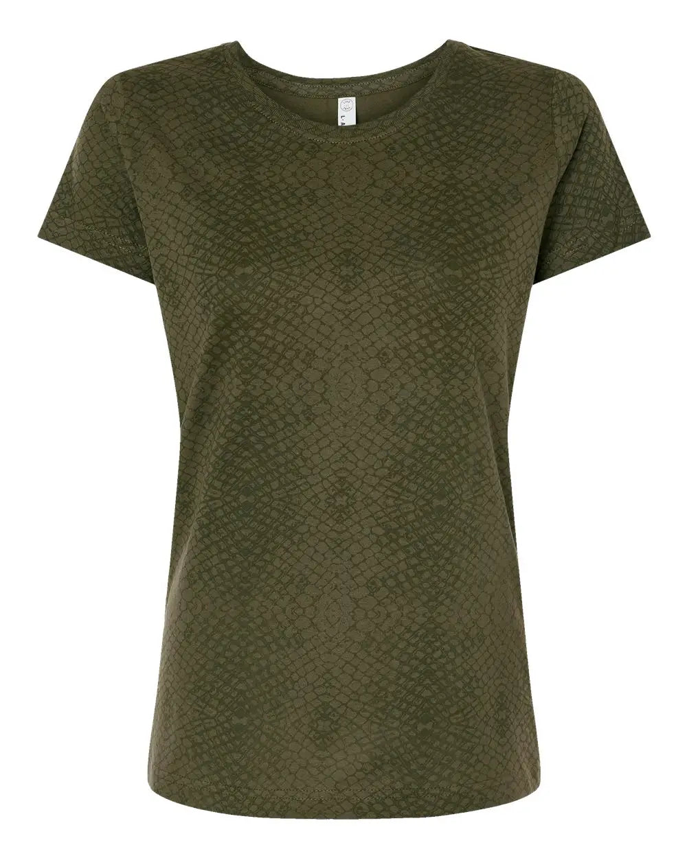 Lat 3516 Women’s Fine Jersey Tee - Green Reptile - Xs