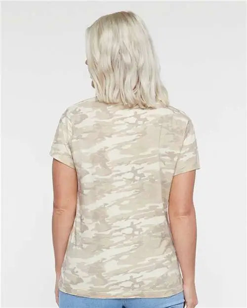 Lat 3516 Women’s Fine Jersey Tee - Natural Camo