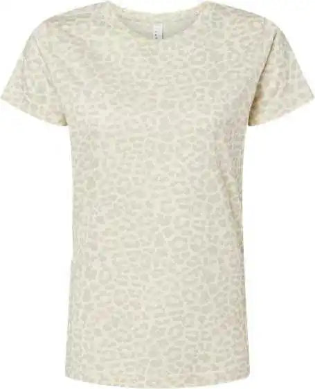 Lat 3516 Women’s Fine Jersey Tee - Natural Leopard