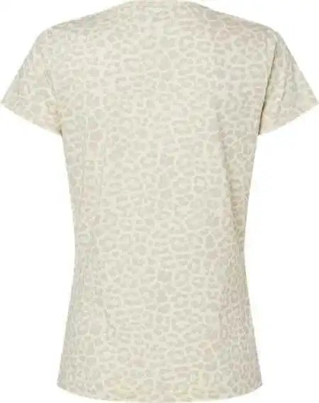 Lat 3516 Women’s Fine Jersey Tee - Natural Leopard