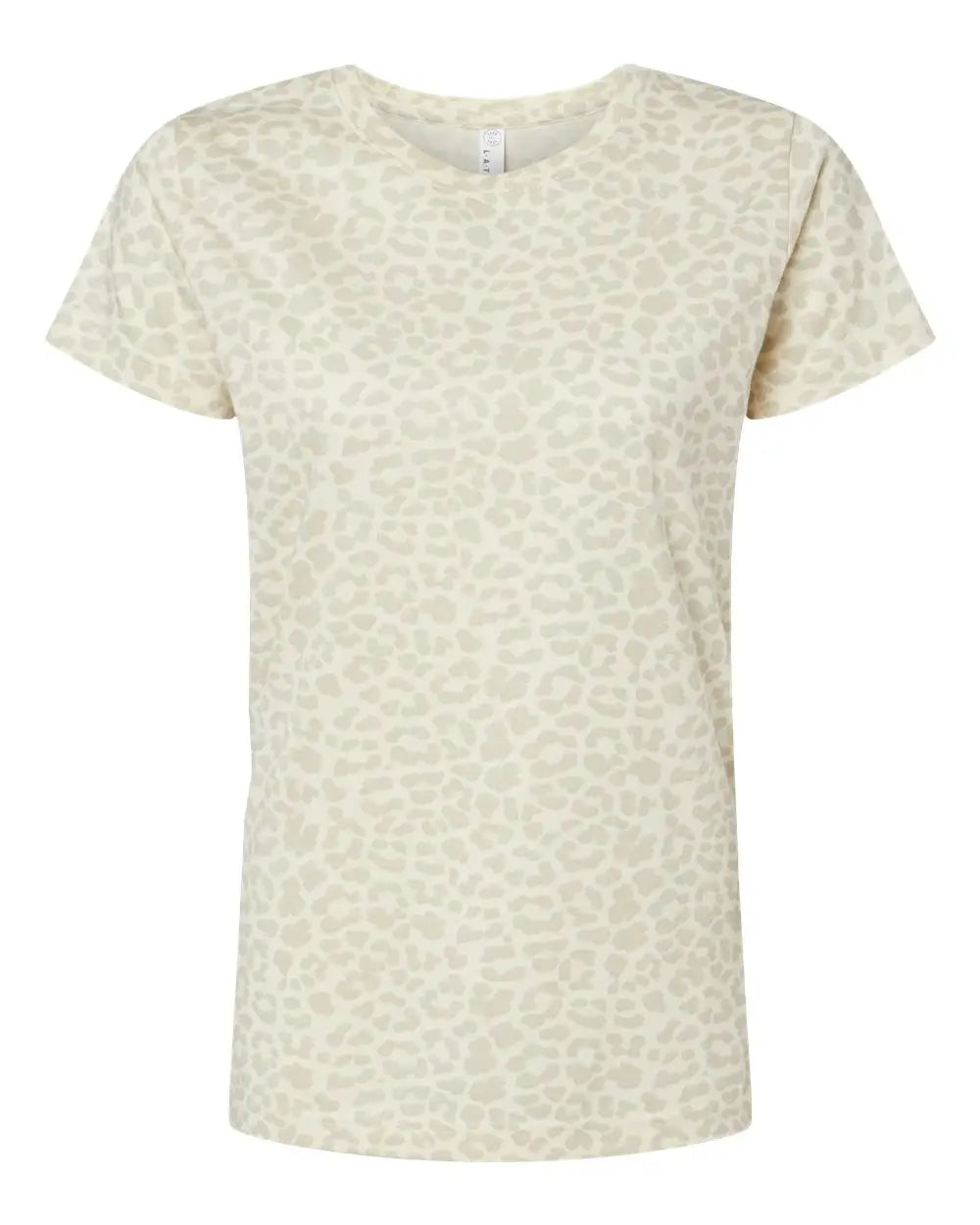 Lat 3516 Women’s Fine Jersey Tee - Natural Leopard - Ivory / Xs