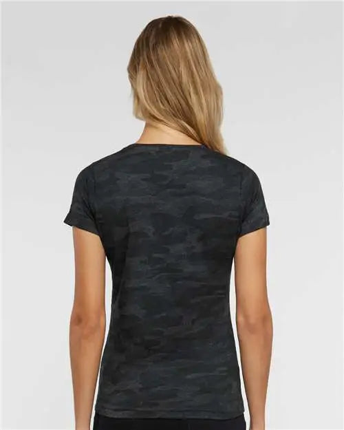 Lat 3516 Women’s Fine Jersey Tee - Storm Camo