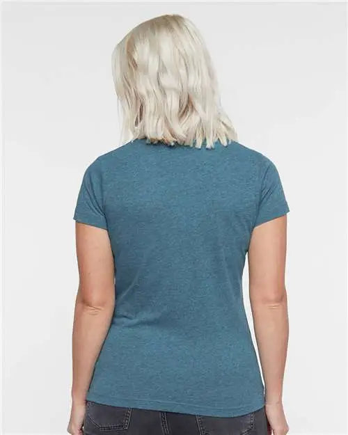 Lat 3516 Women’s Fine Jersey Tee - Surf Blackout