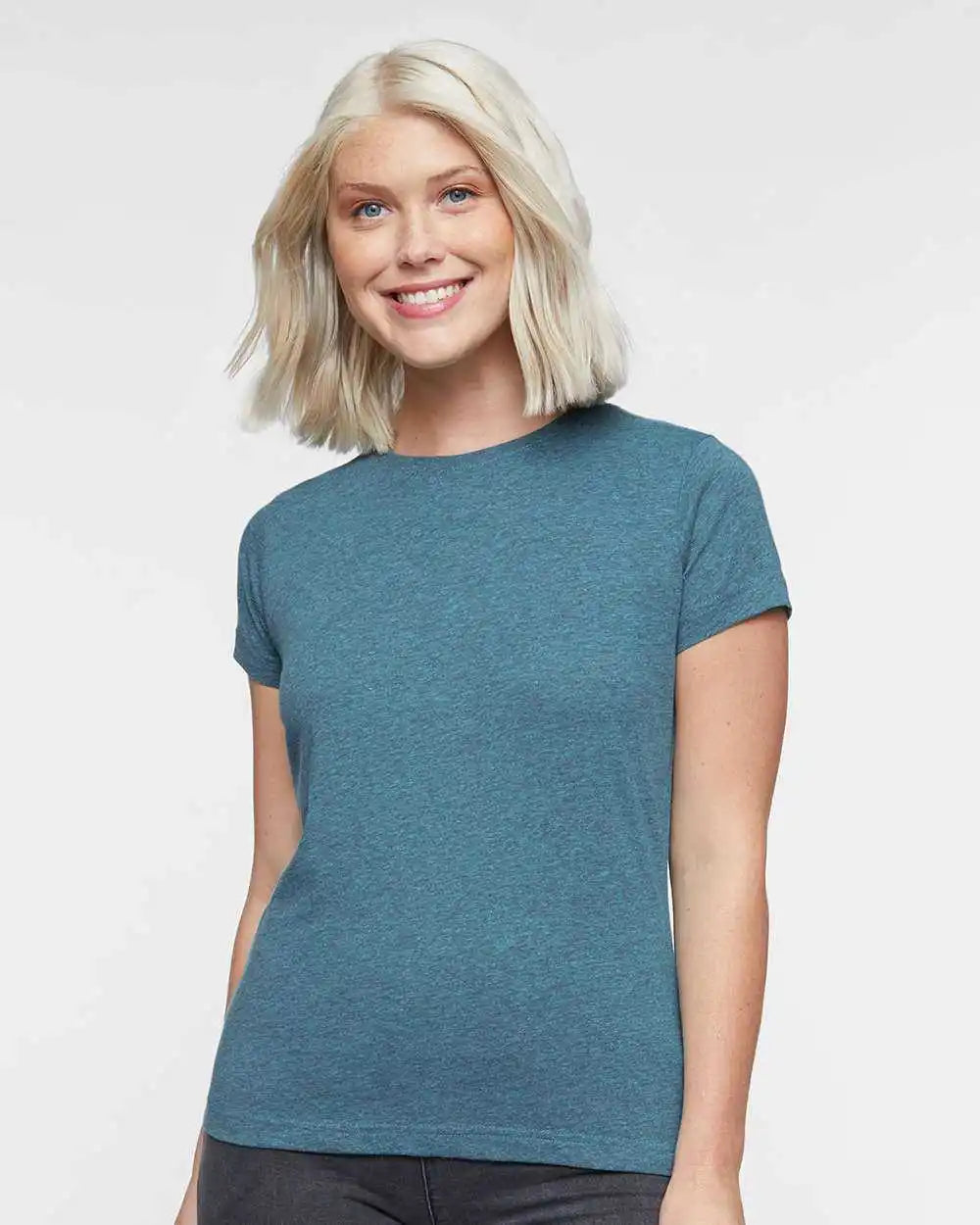 Lat 3516 Women’s Fine Jersey Tee - Surf Blackout