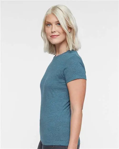 Lat 3516 Women’s Fine Jersey Tee - Surf Blackout