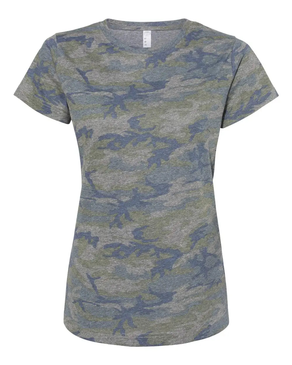 Lat 3516 Women’s Fine Jersey Tee - Vintage Camo - Dark Gray / Xs