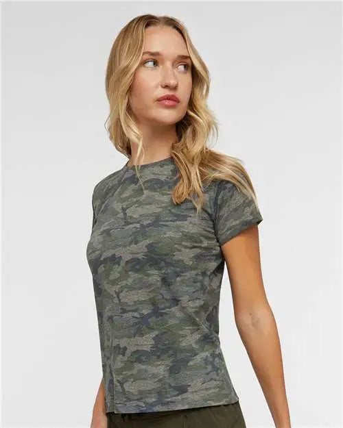 Lat 3516 Women’s Fine Jersey Tee - Vintage Camo