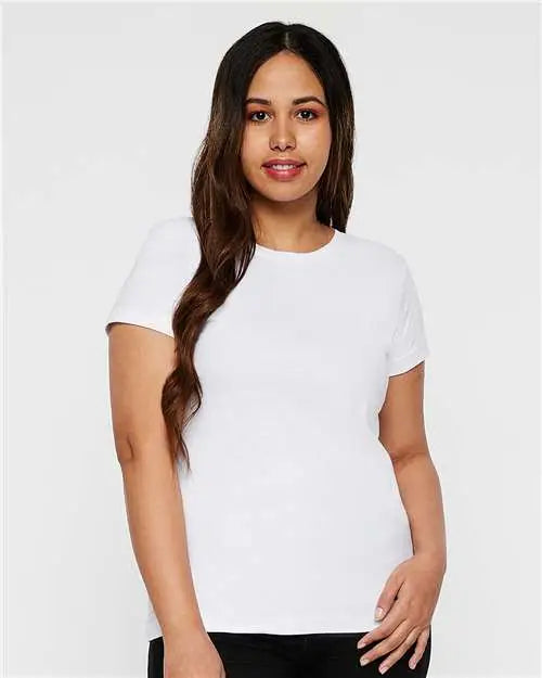 Lat 3516 Women’s Fine Jersey Tee - White
