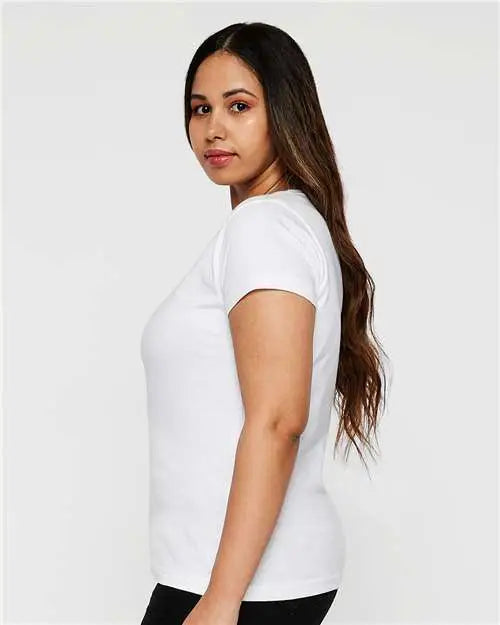 Lat 3516 Women’s Fine Jersey Tee - White