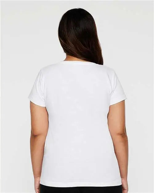 Lat 3516 Women’s Fine Jersey Tee - White