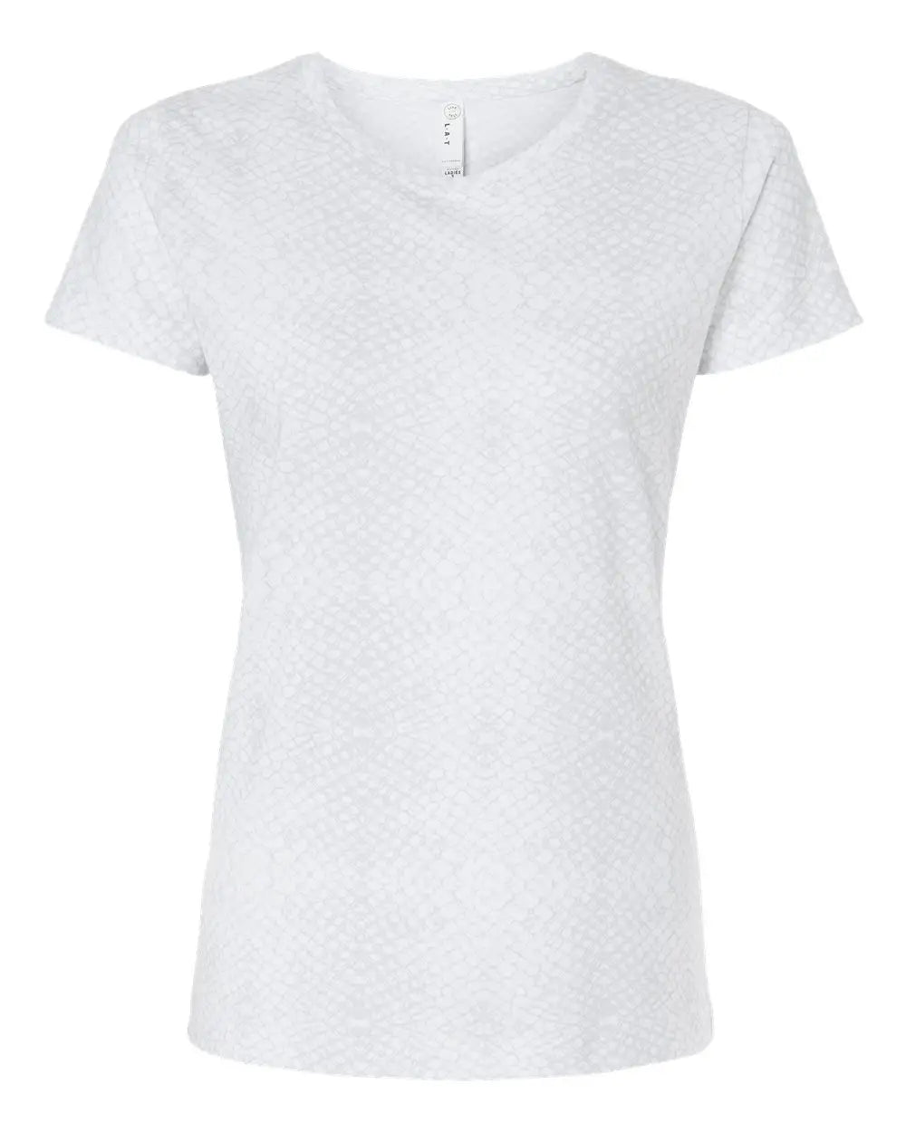 Lat 3516 Women’s Fine Jersey Tee - White Reptile