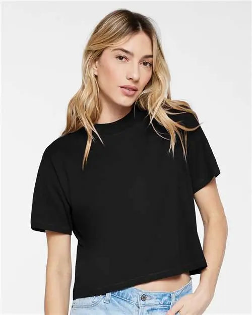 Lat 3518 Women’s Boxy Tee - Blended Black