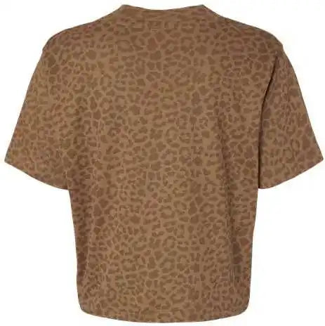 Lat 3518 Women’s Boxy Tee Brown Leopard