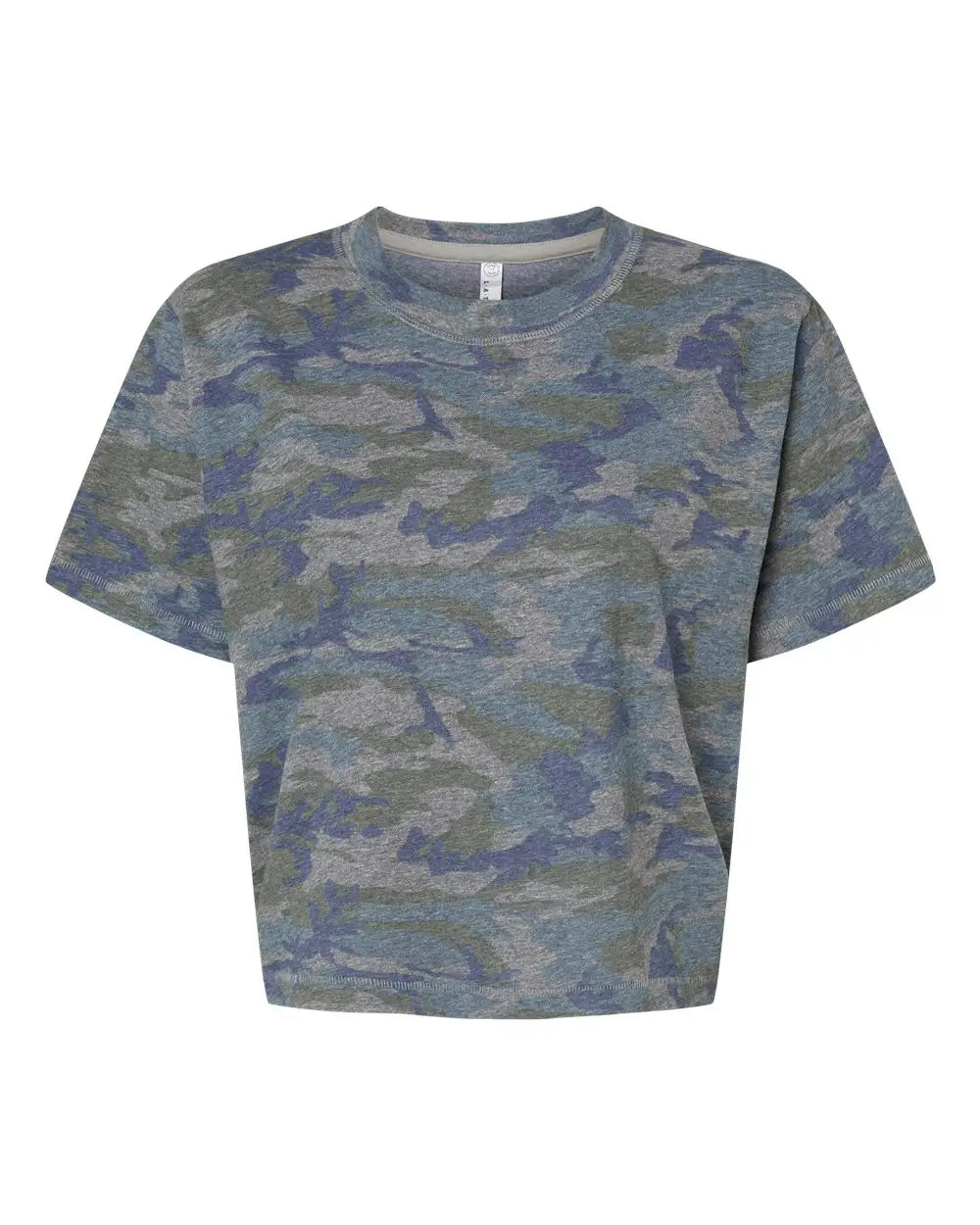 Lat 3518 Women’s Boxy Tee - Vintage Camo - Dark Gray / s
