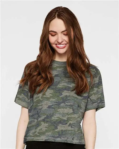 Lat 3518 Women’s Boxy Tee - Vintage Camo