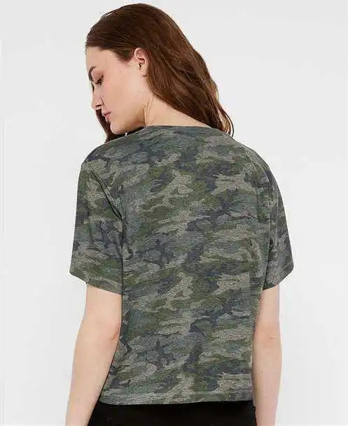 Lat 3518 Women’s Boxy Tee Vintage Camo