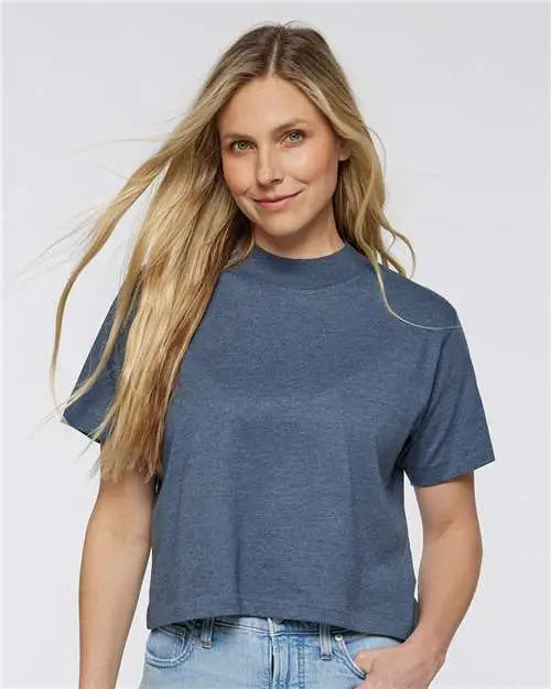 Lat 3518 Women’s Boxy Tee - Vintage Denim - Navy / s