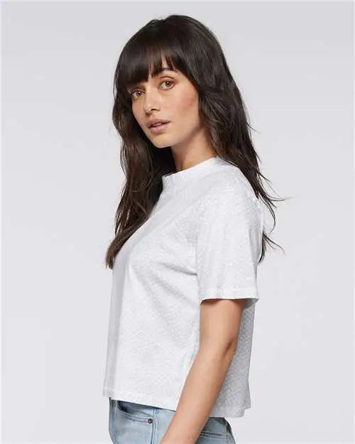 Lat 3518 Women’s Boxy Tee - White Reptile