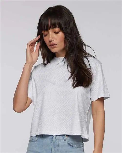 Lat 3518 Women’s Boxy Tee - White Reptile