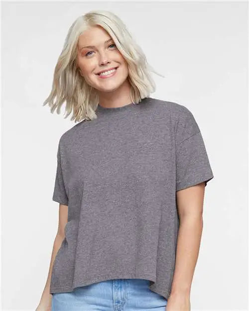 Lat 3519 Women’s Hi-lo Tee - Granite Heather