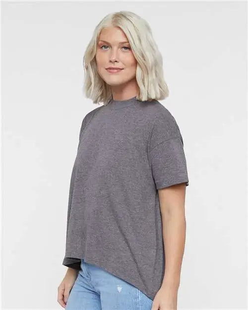 Lat 3519 Women’s Hi-lo Tee - Granite Heather