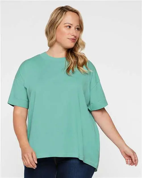 Lat 3519 Women’s Hi-lo Tee - Saltwater - Gray / s