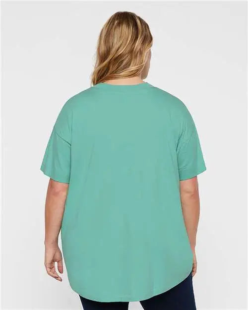 Lat 3519 Women’s Hi-lo Tee - Saltwater - Gray / s