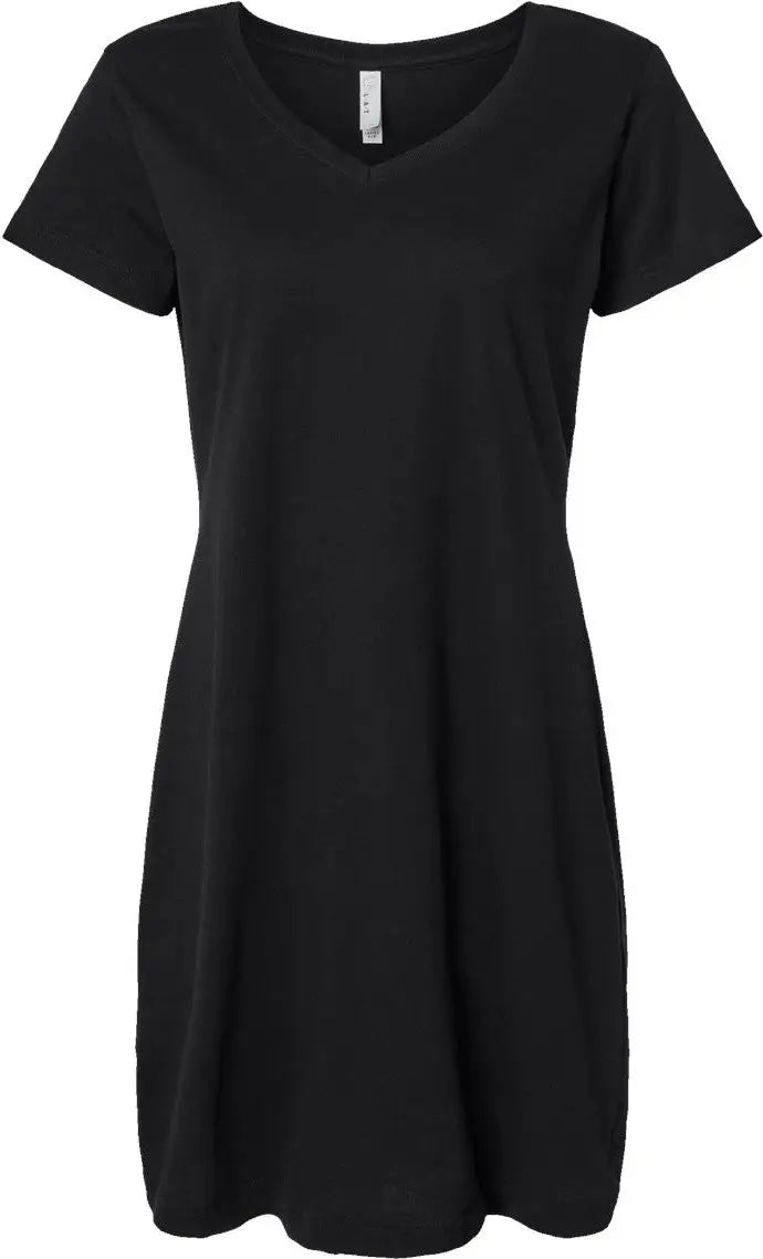 Lat 3522 Women’s Fine Jersey V-neck Coverup - Black - S/m