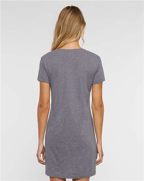 Lat 3522 Women’s Fine Jersey V-neck Coverup - Granite Heather