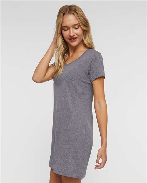 Lat 3522 Women’s Fine Jersey V-neck Coverup - Granite Heather