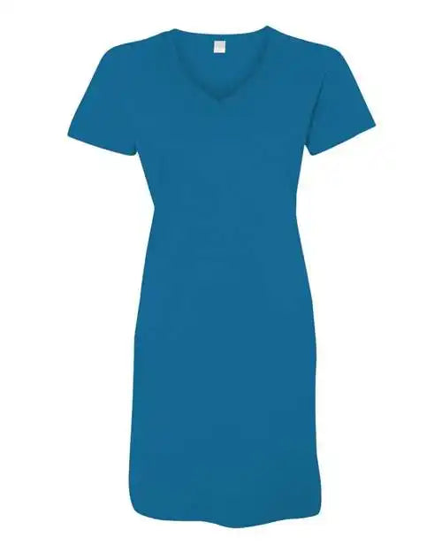 Lat 3522 Women’s v Neck Fine Jersey Coverup Cobalt