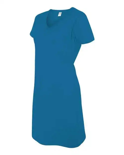 Lat 3522 Women’s v Neck Fine Jersey Coverup Cobalt