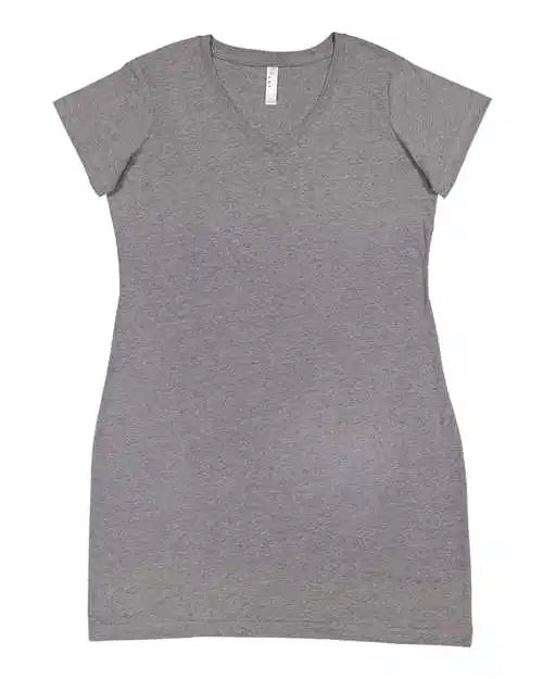 Lat 3522 Women’s v Neck Fine Jersey Coverup Granite Heather
