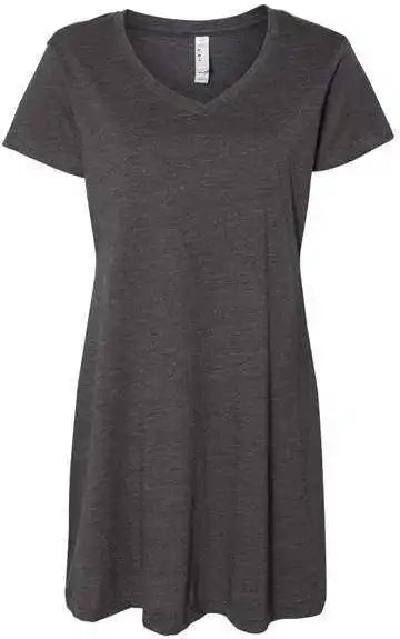 Lat 3522 Women’s V-neck Fine Jersey Coverup - Vintage Smoke