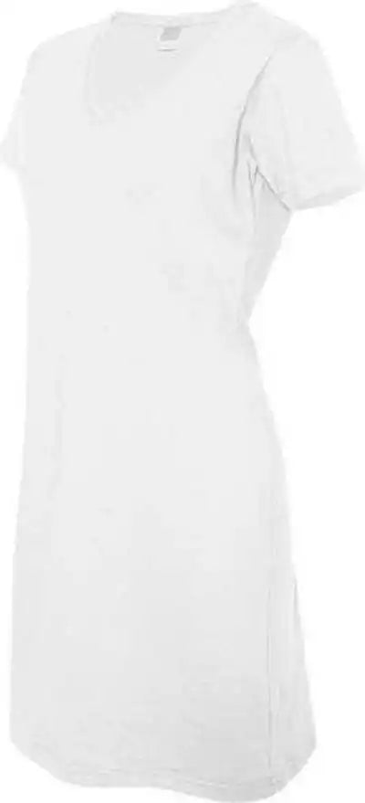 Lat 3522 Women’s v Neck Fine Jersey Coverup White