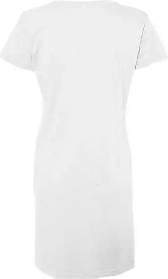 Lat 3522 Women’s v Neck Fine Jersey Coverup White