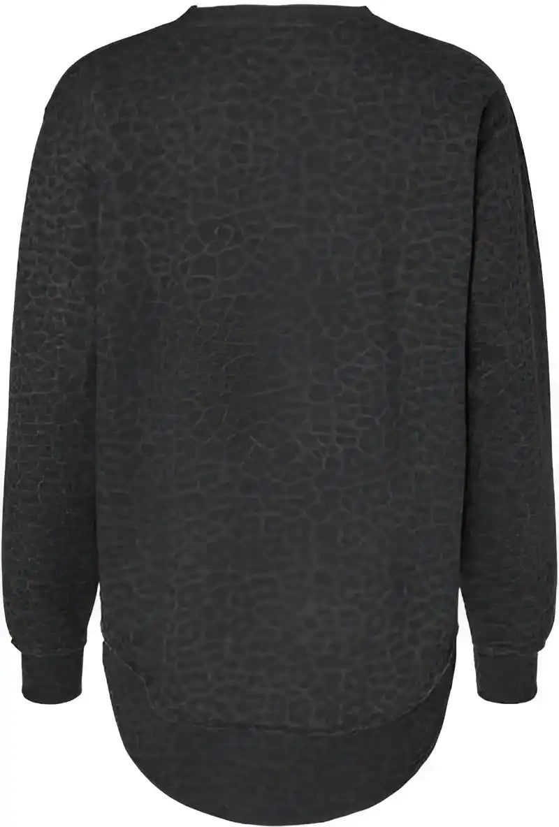 Lat 3525 Women’s Weekend Fleece - Black Leopard