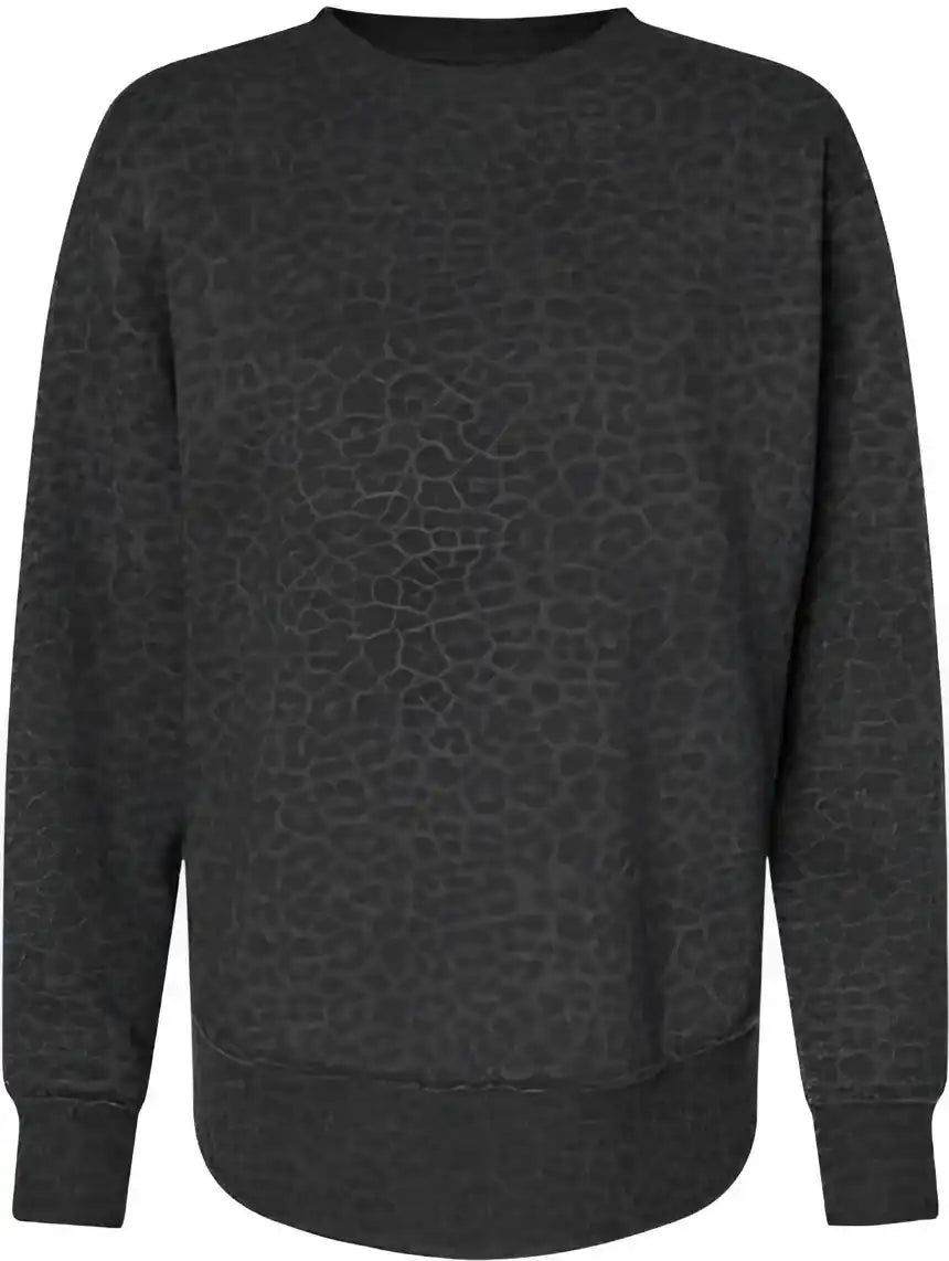 Lat 3525 Women’s Weekend Fleece - Black Leopard