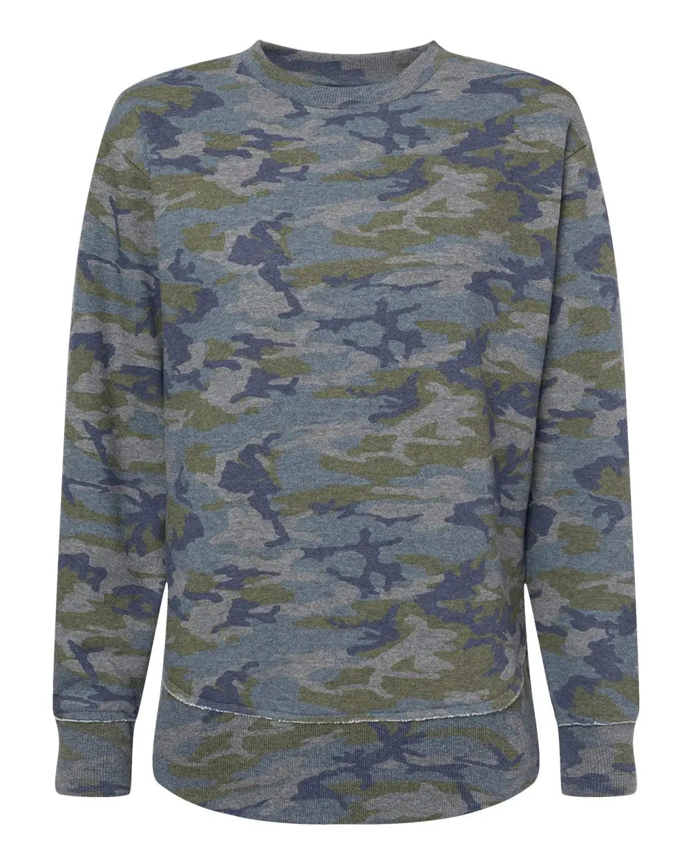 Lat 3525 Women’s Weekend Fleece Crewneck Sweatshirt - Vintage Camo - Ladies s