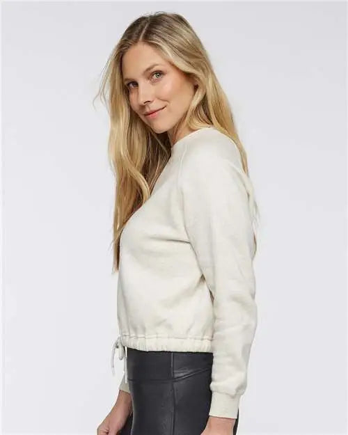 Lat 3528 Women’s Relaxed 3-end Boxy Fleece Crewneck Sweatshirt - Natural Heather